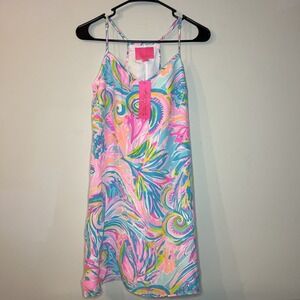 NWT- Lilly Pulitzer Dusk Silk Dress - Womens XSmall - Carnivale Coral
